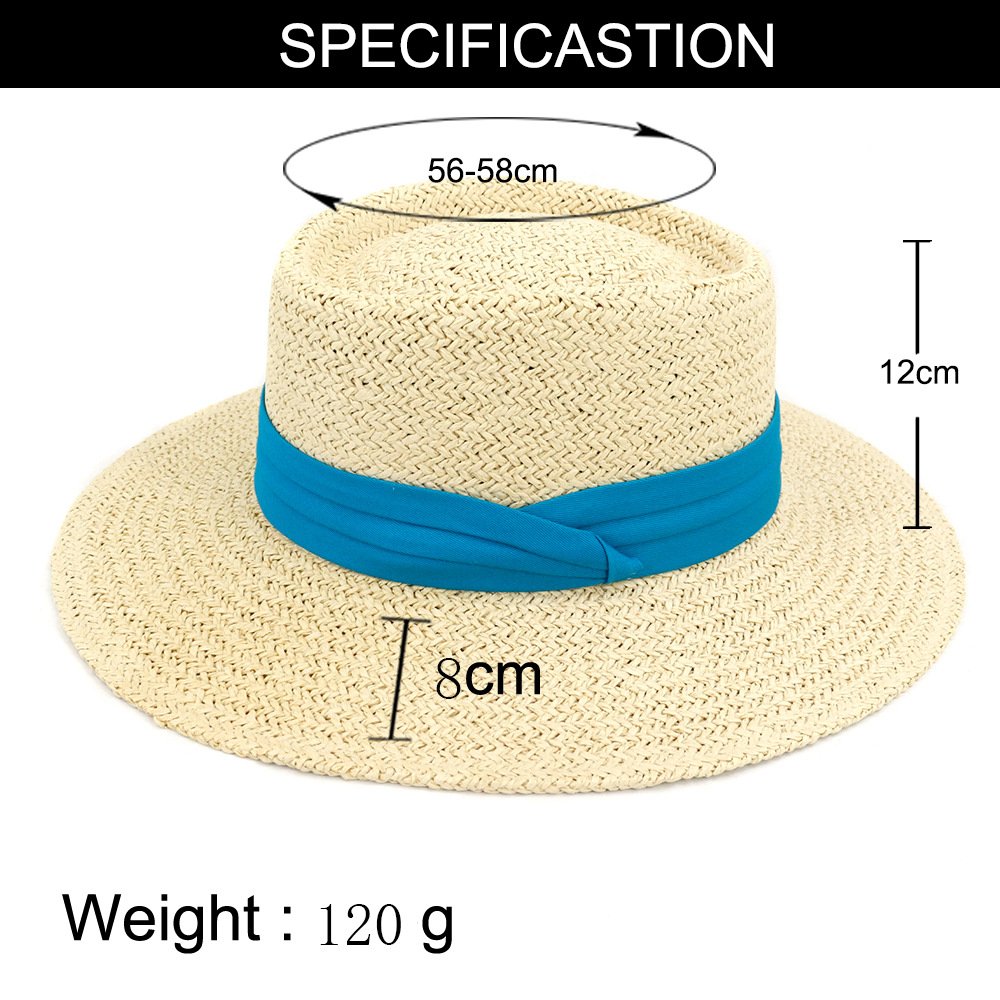 Flat Straw Hat boater hat #7PDCM115 - namong